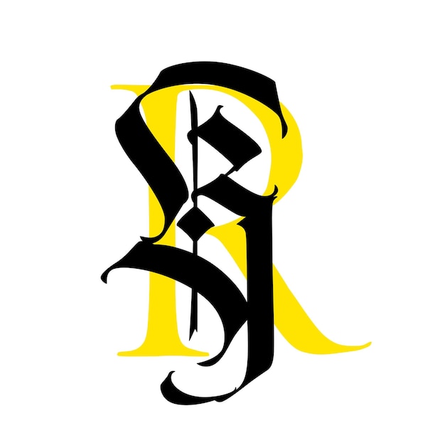 Lettre R Dans Le Style Gothique Calligraphie Et Lettrage Lettre Latine Médiévale Logo Pour L'entreprise
