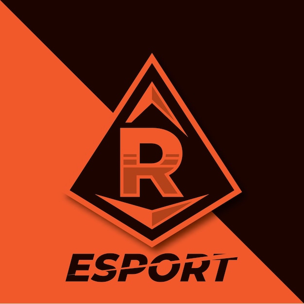 Vecteur lettre r esport logo triangle esport logo design modèle badge esport logo illustration vecteur