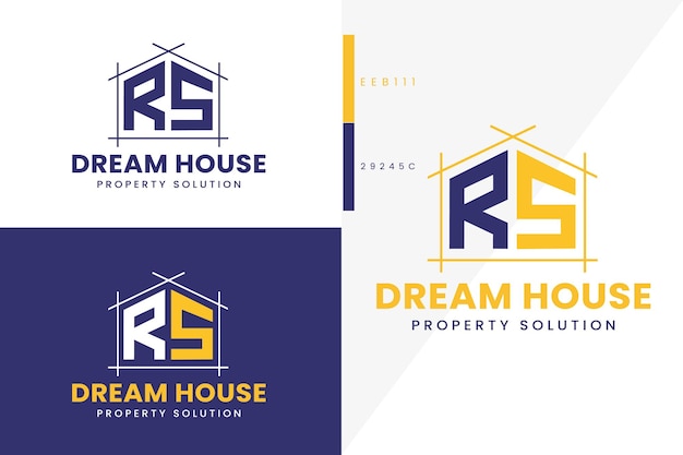 Lettre Rs Monogram Logo Vecteur Premium De Style Immobilier