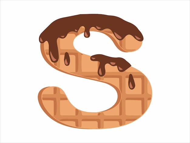 La lettre S de l'alphabet avec l'illustration de la crème glacée au chocolat