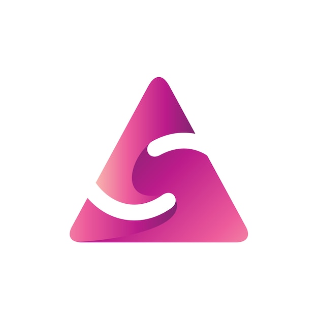 Lettre S Dans Le Modèle De Logo Forme Triangle