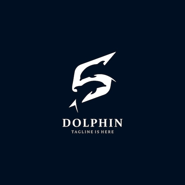 Lettre S Avec Inspiration Simple Vecteur Logo Dauphin