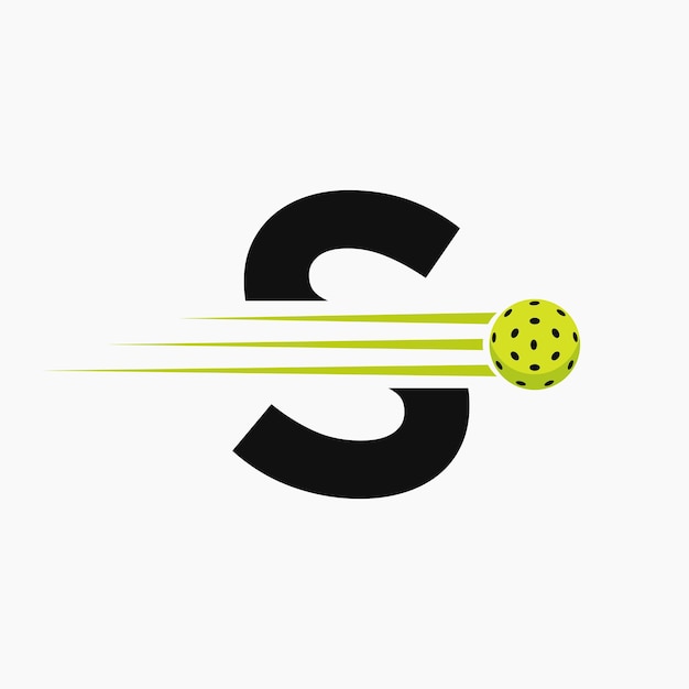 Lettre S Pickleball Logo Symbole Pickle Ball Logotype Modèle Vectoriel