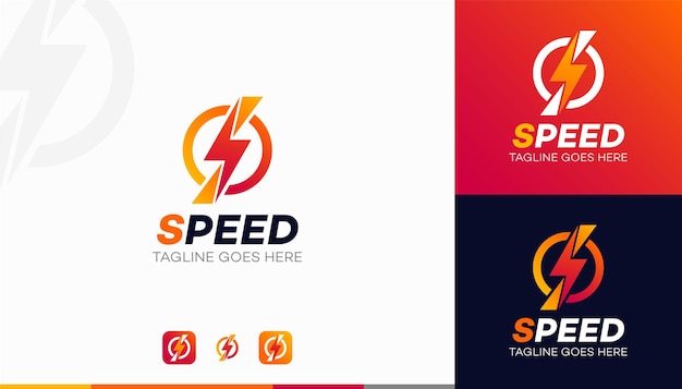 Vecteur lettre s vitesse logo design vitesse flash thunderbolt energy power logo vecteur premium