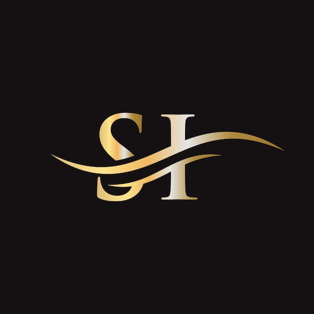 Lettre SI créative avec concept de luxe Création de logo SI moderne pour l'identité de l'entreprise et de l'entreprise