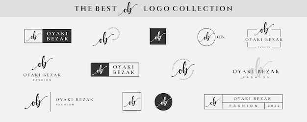 Vecteur lettre simple initiale ob o logo monogramme sur fond noir pour la collection de design de photographie de mode beauté