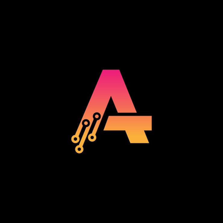 Vecteur une lettre de style tech initial a pour le symbole de la technologie une conception de logo technologique numérique a