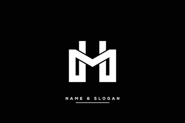 Lettre de style unique créative minimale HM NH logo monogramme modèle de conception d'art en ligne