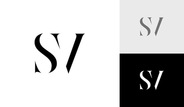 Lettre SV ou vecteur de conception de logo monogramme SV initial