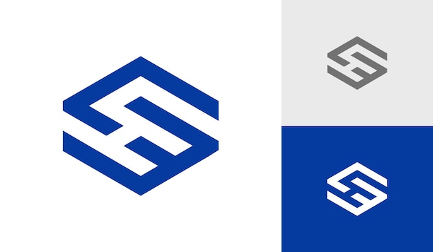 Lettre SW ou WS vecteur de conception de logo monogramme hexagonal initial