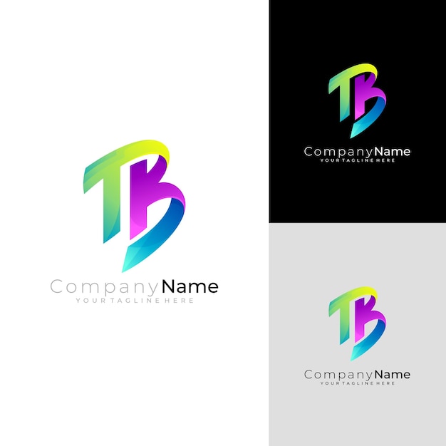 Lettre T Et B Logo Design Vecteur Modèle D'icône Tb