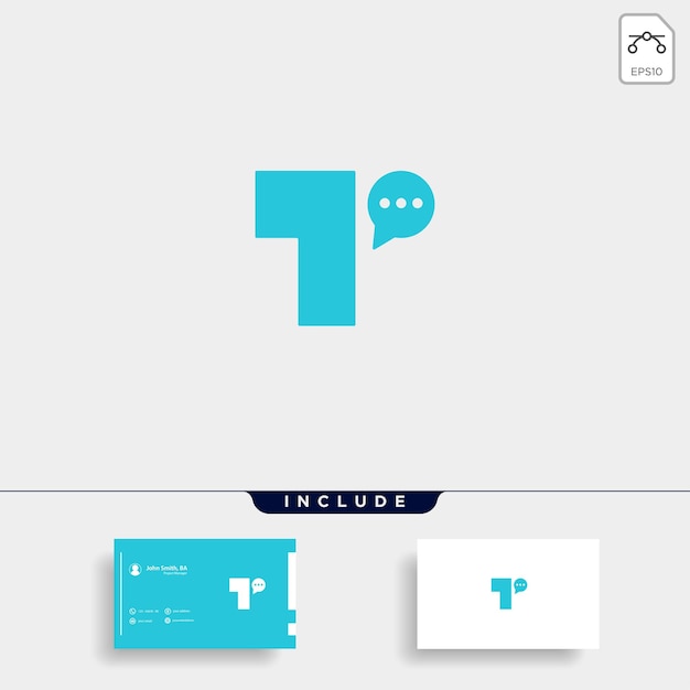 Lettre T Chat Logo Template Design Vectoriel Icône Message