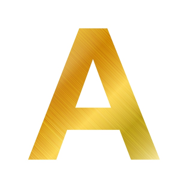 Lettre de texture d'or de l'alphabet anglais A sur fond blanc Vector