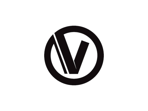 Lettre V avec éléments de modèle de conception d'icône de logo de coche