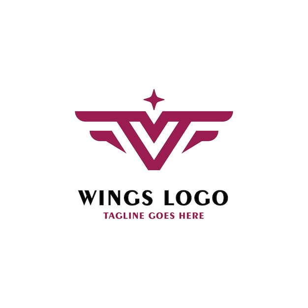 Lettre V Avec Logo Ailes