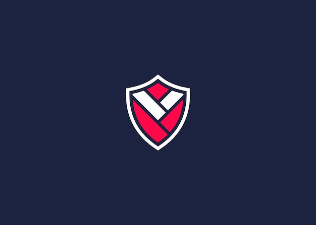 Vecteur lettre v avec logo de bouclier icône de conception modèle de conception vectorielle inspiration