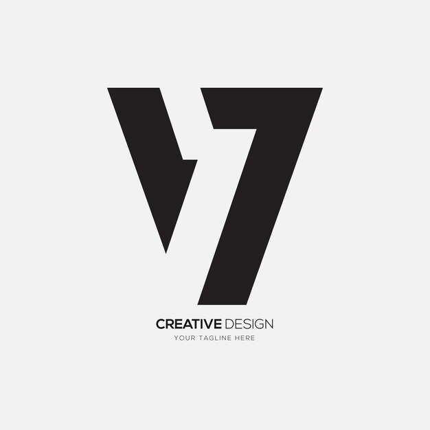 La Lettre V7 Est Le Logo Du Monogramme Créatif Abstrait Moderne.