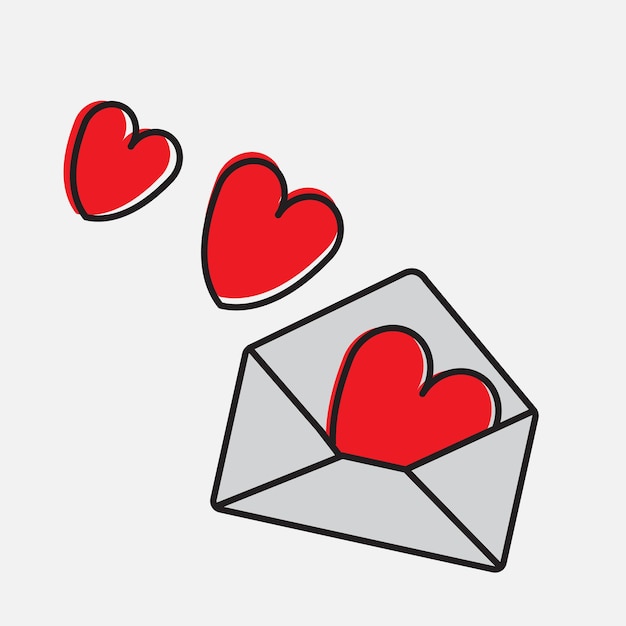 Lettre De Vecteur Envoyant Des Enveloppes Contenant Un Amour Volant Tombant Amoureux