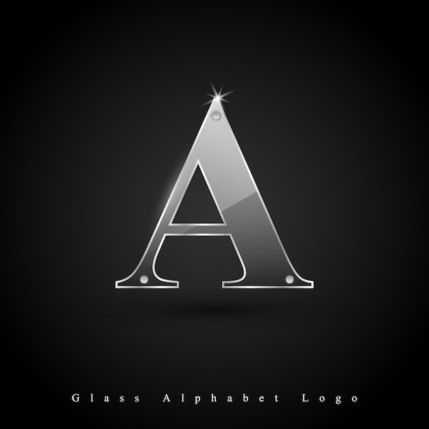 Vecteur lettre en verre a, logo, alphabet