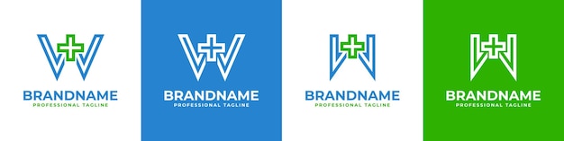 Vecteur lettre w croix médicale logo moderne pour les entreprises liées à la croix médicale ou à la pharmacie avec w initial