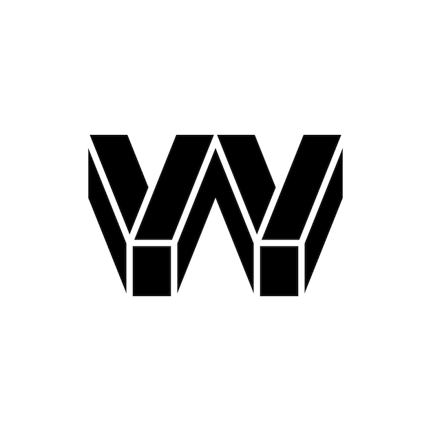 Vecteur lettre w avec design de logo de style 3d