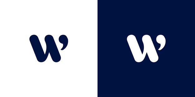 Vecteur la lettre w du logo est une marque simple et minimaliste