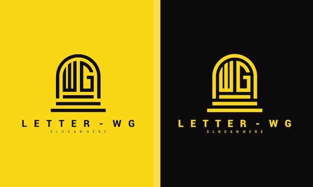 Lettre wg logo icône modèle de conception vecteur premium vecteur premium