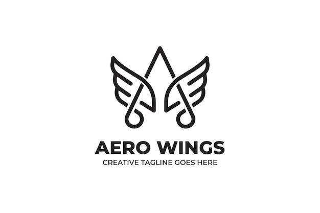 Lettre A Wings Fly Monoline Logo