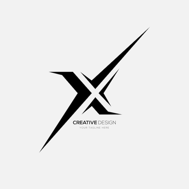 Lettre X Avec Marque D'entreprise Forme De Flèche Espace Négatif Croix Logo Monogramme Abstrait