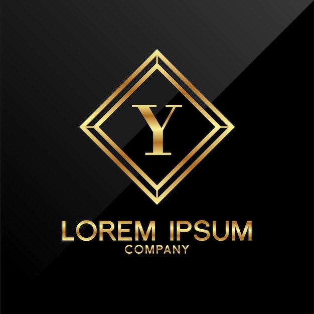 Vecteur lettre y crown golden logo design premium