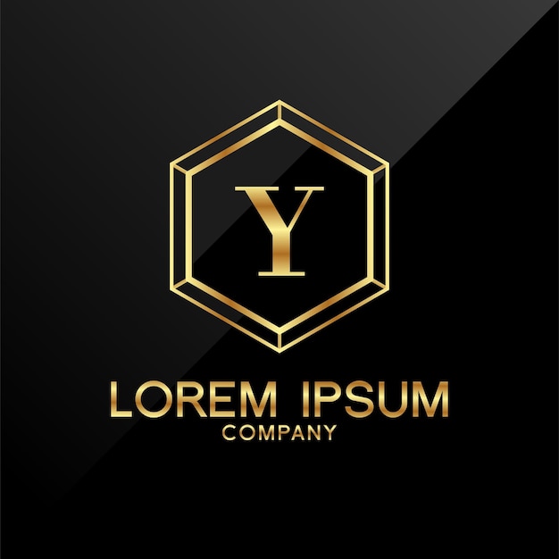 Vecteur lettre y crown golden logo design premium