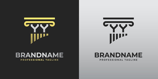 Lettre Y ou YY Lawyer Logo adapté à toute entreprise liée à un avocat avec les initiales Y ou YY