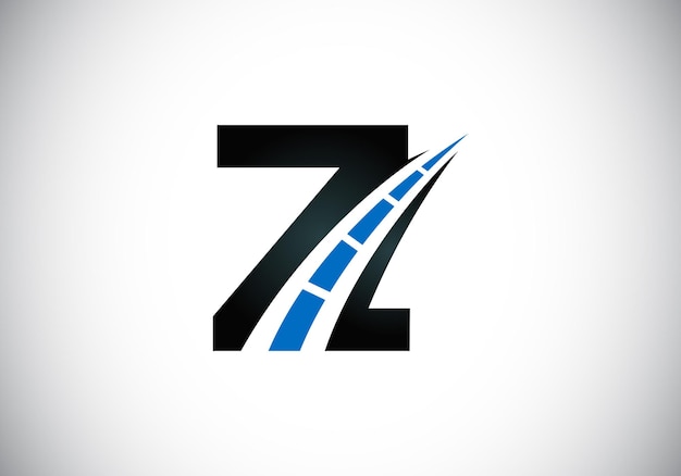 La Lettre Z Avec Le Logo De La Route Chante Le Concept De Design Créatif Pour L'entretien Et La Construction D'autoroutes