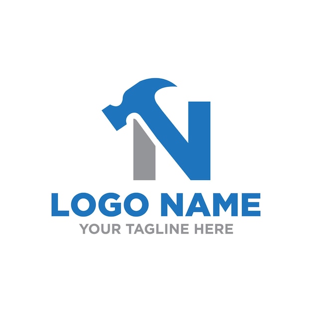 LettreNhammerpremiumlogodesign