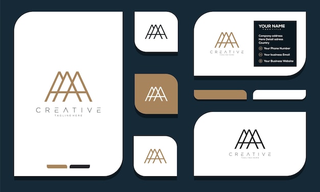Lettres Aa, Aa, Icône De Logo Commun Avec Modèle Vectoriel De Carte De Visite.