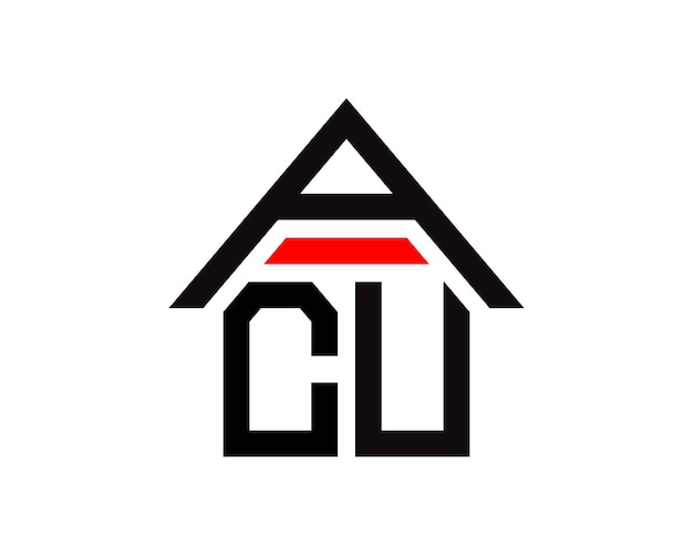 Lettres ACU vecteur de conception de logo de construction immobilière