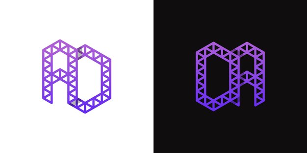 Lettres AD et DA Polygon Logo Set adapté aux entreprises liées au polygone avec les initiales AD et DA