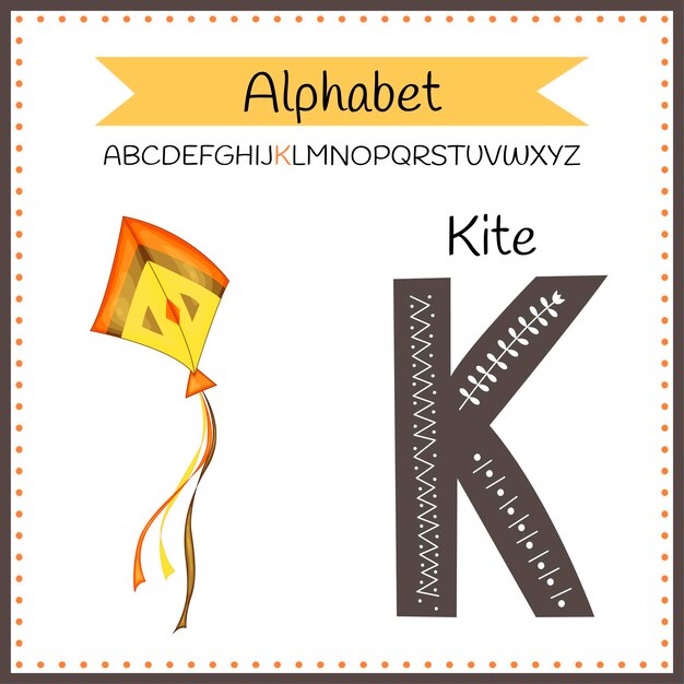 Lettres De L'alphabet Anglais Majuscules Sur Fond Blanc Lettre K Illustration Vectorielle