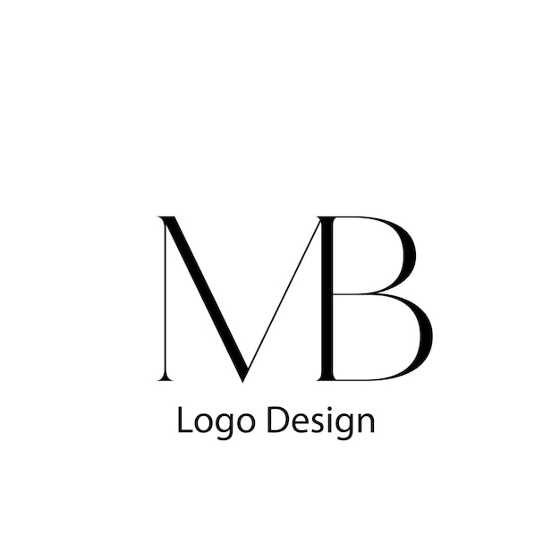 Lettres de l'alphabet Initiales Monogramme logo MB BM MB