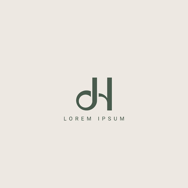Lettres de l'alphabet JH HJ Logo créatif Initial basé sur le monogramme Icône élément vectoriel