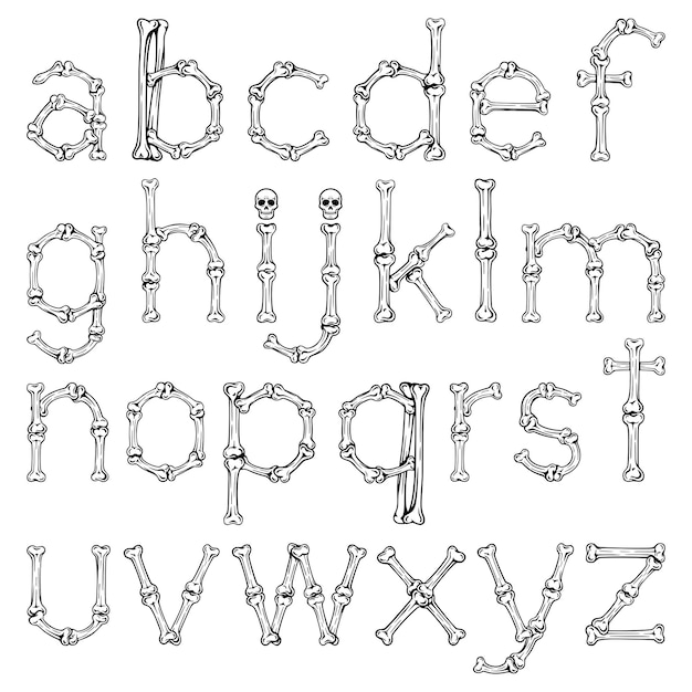 Lettres De L'alphabet De La Police Osseuse