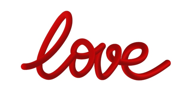 Lettres d'amour 3d isolées sur un fond transparent PNG