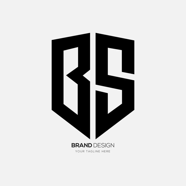 Lettres B avec forme de bouclier logotype de monogramme de typographie d'entreprise créative