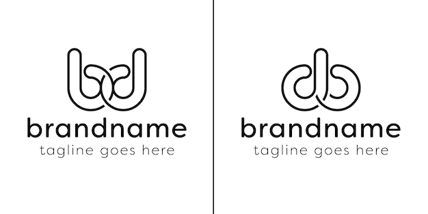 Lettres BD et logo en ligne monogramme DB adapté à toute entreprise avec des initiales DB ou BD