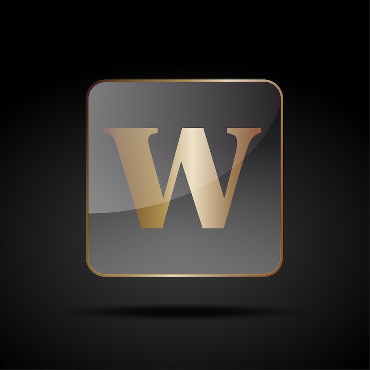 Vecteur lettres de bouton vectoriel w