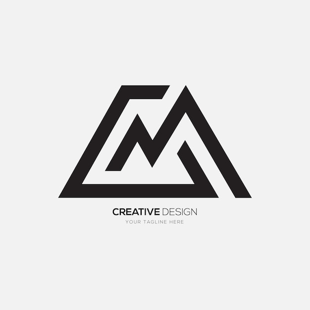 Vecteur lettres cm avec une forme créative unique nouveau monogramme logo abstrait