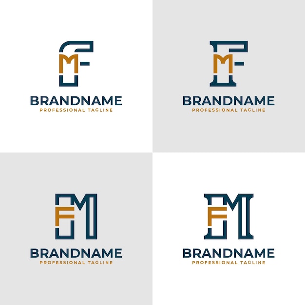 Vecteur lettres élégantes fm et monogramme mf logo adapté aux affaires avec les initiales fm ou mf