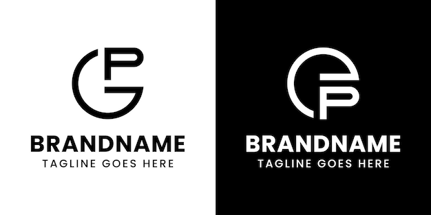 Les lettres GP et le logo du monogramme EP pour toute entreprise avec les initiales GP PG EP PE