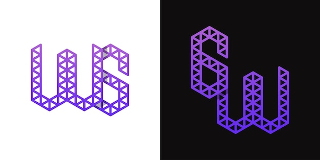 Vecteur lettres gw et wg polygon logo adapté aux entreprises liées au polygone avec les initiales gw ou wg