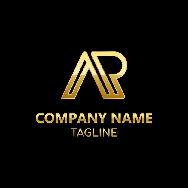 Lettres initiales AP modèle de logo vectoriel monogramme dans un style de luxe doré